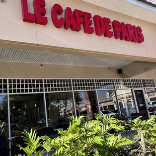 the front of the restaurant