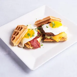 egg waffle sandwich