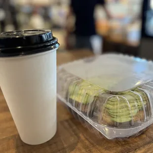 Tea Latte, Avocado Toast with Bacon