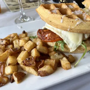 Coconut waffle sandwich