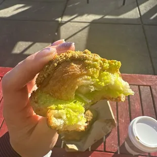 Pistachio Croissant Giant size 100 pure butter and Pistachio