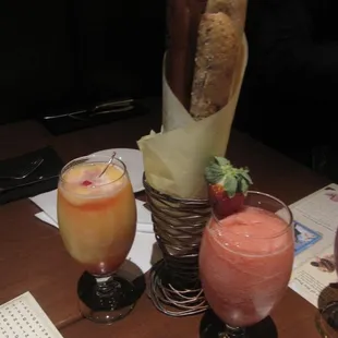 Pretzel Breadsticks, Niagara Refresher (Mango Smoothie) + Red Maple (Raspberry Smoothie)