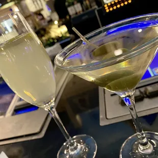 French 75 &amp; a Dirty Martini