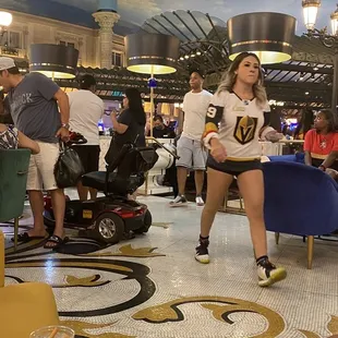 Why is she upset with us? We just sat down