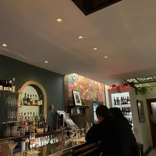 Interior of the bar area at Le Central in San Francisco.