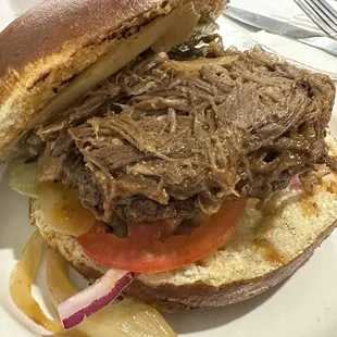 Beef and onion burger