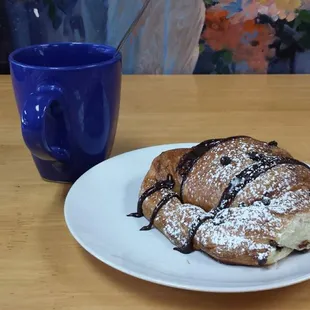 Coffee and croissant to start the day.