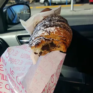 Bad news this tasted like it was a 2 days old, it was very dry &amp; not at all fluffy &amp; fresh the way you get at La Quiche Parisienne!