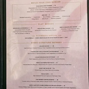 Le Chateau: Lunch menu August 2024