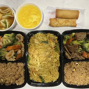 Dinner combinations and Singapore Fried Rice Noodles