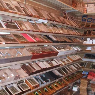 shelves of cigars