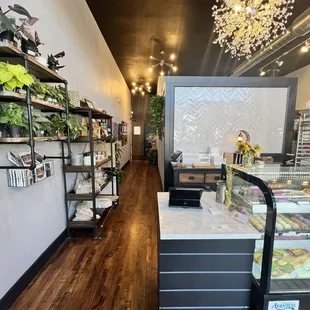 Hallway towards neighbor cafe