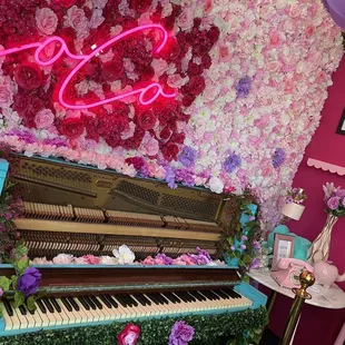 Lovely vintage piano inside