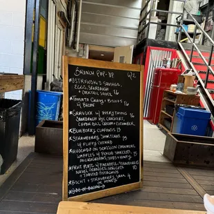 Brunch menu