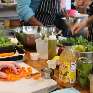 Hands-on cooking class for a team building event
