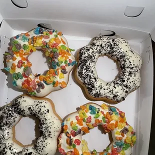Cookies and cream and fruity pebbles