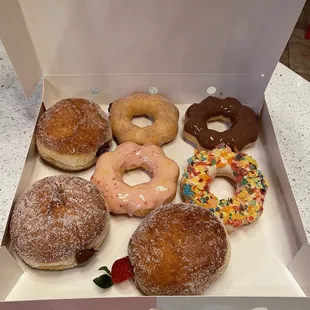 Mochi donuts and Malasadas (filled with chocolate and strawberry)