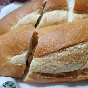 French bread served with various entrees
