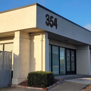 the entrance to a building