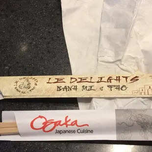 I found this pretty funny. I pulled out some chopsticks to discover an Osaka one hiding in there haha.