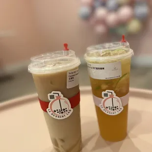 Coconut Oolong w/ Osmanthus Jelly + Peach Lime Iced Tea