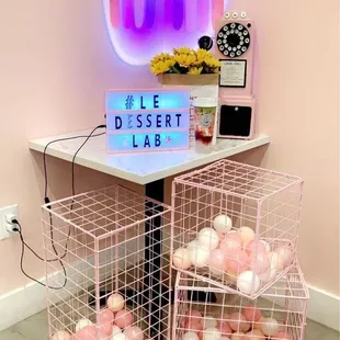 Hangout area in corner of store
