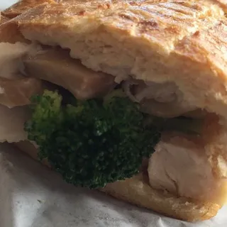 Hot Chicken Broccoli Mushroom Sandwich