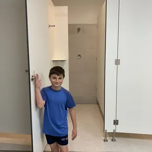 All showers have their own changing area...cool!