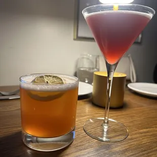 Bourbon Oasis and Le Bissap cocktails