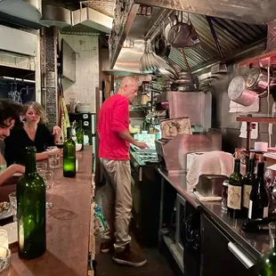 a group of people in a restaurant