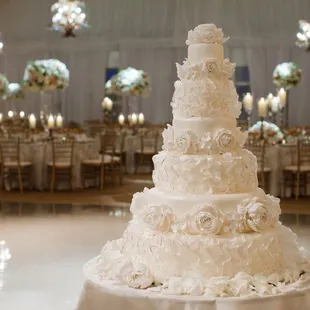 a wedding cake on a table