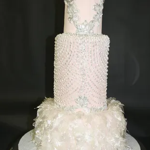 a three tiered wedding cake