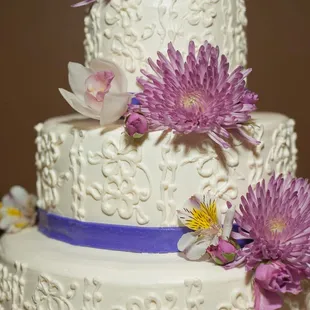 The fresh flowers and design from my wedding dress.