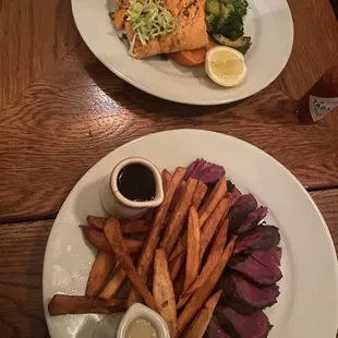Steak &amp; salmon