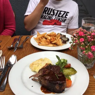 Rack of lamb; hanger steak