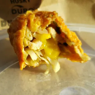 Nice chunks of pork in the egg roll.