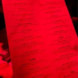 Menu - food was delicious AF !!