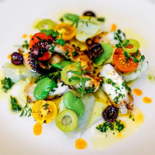 Sustainable Fresh Grilled Spanish Octopus at Le Jardinier