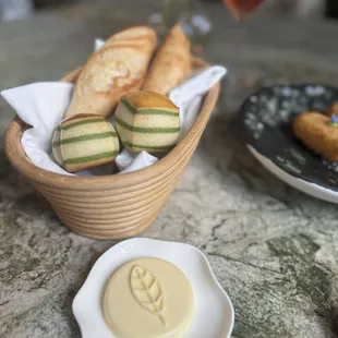 The baton's good, the other bread resembles a steamed Asian bun (but baked)