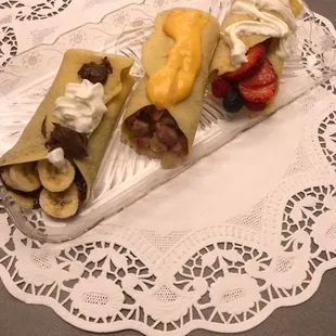a plate of desserts