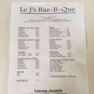 menu