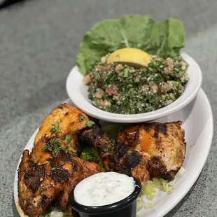 Half Grilled Chicken with tabolueh salad