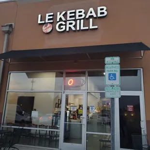 the front of the restaurant