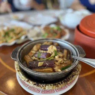 Eggplant with salted fish and tofu