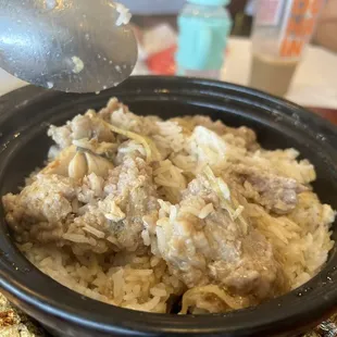 Salted Fish And Minced Pork Rice In Pot