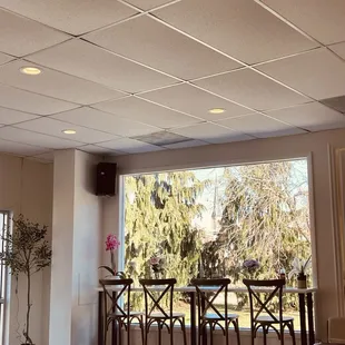 a view of the dining area