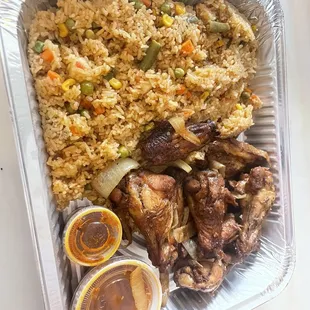 Pepper Chicken with Fried Rice