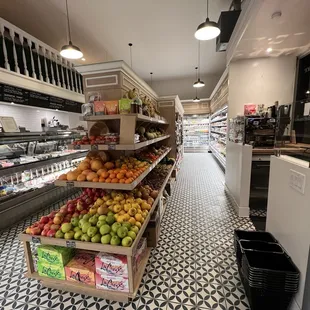 a fruit section in a grocery store