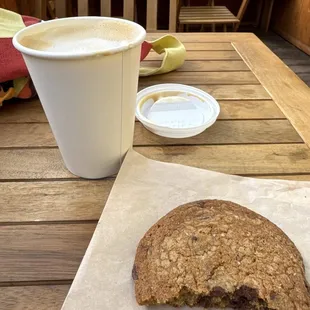 latte and cookie
