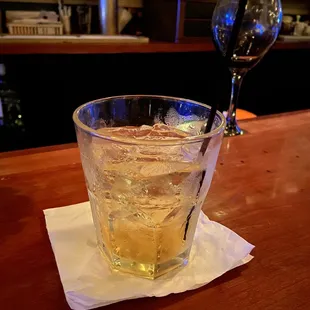 Honey bourbon on the rocks